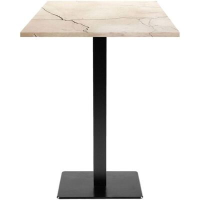 RestooTab Stehtisch Milan quadratisch - Dekor Stein & Holz; 60x60x113 cm (LxBxH); Platte wollweiß/marmoriert, Gestell schwarz; quadratisch RestooTab Stehtisch Milan quadratisch - Dekor Stein & Holz; 60x60x113 cm (LxBxH); Platte wollweiß/marmoriert, Gestell schwarz; quadratisch