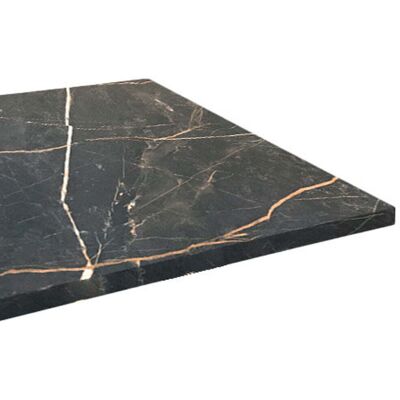 RestooTab Tischplatte quadratisch, dunkles Marmor-Dekor; 70x70 cm (LxB); schwarz/gold/marmoriert; quadratisch RestooTab Tischplatte quadratisch, dunkles Marmor-Dekor; 70x70 cm (LxB); schwarz/gold/marmoriert; quadratisch