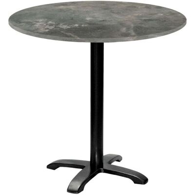 RestooTab Tisch Bazila rund - Dekor Stein; 74x80 cm (HxØ); Platte steingrau, Gestell schwarz; rund RestooTab Tisch Bazila rund - Dekor Stein; 74x80 cm (HxØ); Platte steingrau, Gestell schwarz; rund