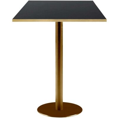 RestooTab Stehtisch Rome quadratisch Gestell goldmetallic - Kanten messing; 60x60x113 cm (LxBxH); Platte schwarz/messing, Gestell messing; quadratisch RestooTab Stehtisch Rome quadratisch Gestell goldmetallic - Kanten messing; 60x60x113 cm (LxBxH); Platte schwarz/messing, Gestell messing; quadratisch