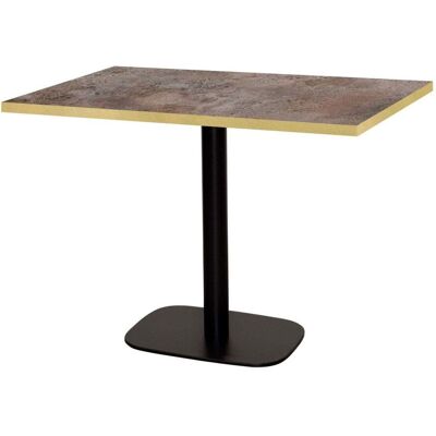 RestooTab Tisch Round rechteckig - Kanten messingfarben; 120x70x75 cm (LxBxH); Platte metall antik/messing, Gestell schwarz; rechteckig RestooTab Tisch Round rechteckig - Kanten messingfarben; 120x70x75 cm (LxBxH); Platte metall antik/messing, Gestell schwarz; rechteckig