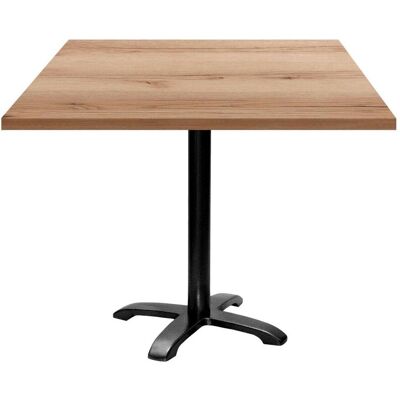 RestooTab Tisch Bazila quadratisch - Dekor Holz; 90x90x74 cm (LxBxH); Platte eiche/natur, Gestell schwarz; quadratisch RestooTab Tisch Bazila quadratisch - Dekor Holz; 90x90x74 cm (LxBxH); Platte eiche/natur, Gestell schwarz; quadratisch