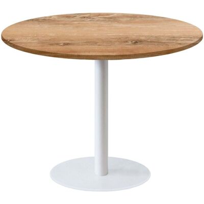 RestooTab Tisch Rome weiß Ø120cm - Modell weißer Marmor mit messingfarbenen Kanten; 120x120x75x120 cm (LxBxHxØ); eiche antik; Gestell schwarz; rund RestooTab Tisch Rome weiß Ø120cm - Modell weißer Marmor mit messingfarbenen Kanten; 120x120x75x120 cm (LxBxHxØ); eiche antik; Gestell schwarz; rund