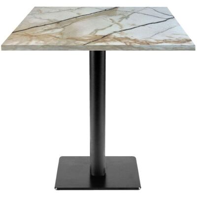 RestooTab Tisch Milan T quadratisch - Dekore Steine; 70x70x75 cm (LxBxH); wollweiß/grau/marmoriert; quadratisch RestooTab Tisch Milan T quadratisch - Dekore Steine; 70x70x75 cm (LxBxH); wollweiß/grau/marmoriert; quadratisch