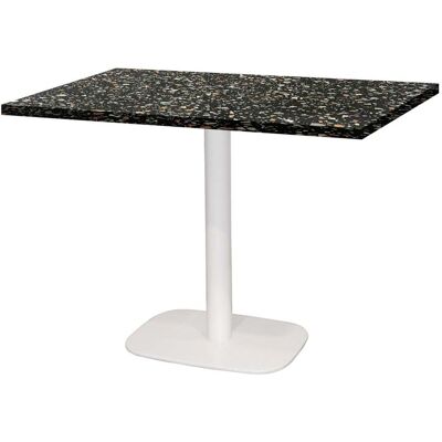 RestooTab Tisch Round weiß rechteckig - Dekore Holz & Steine; 120x70x75 cm (LxBxH); schwarz/terrazzo; rechteckig RestooTab Tisch Round weiß rechteckig - Dekore Holz & Steine; 120x70x75 cm (LxBxH); schwarz/terrazzo; rechteckig