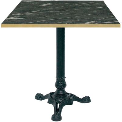 RestooTab Tisch Bistrot 70x70cm - Modell Berbre Capuccino mit messingfarbenen Kanten; 70x70x75 cm (LxBxH); dunkelgrau/marmoriert/messing; Gestell schwarz; quadratisch RestooTab Tisch Bistrot 70x70cm - Modell Berbre Capuccino mit messingfarbenen Kanten; 70x70x75 cm (LxBxH); dunkelgrau/marmoriert/messing; Gestell schwarz; quadratisch
