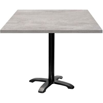 RestooTab Tisch Bazila quadratisch - Dekor Stein; 90x90x74 cm (LxBxH); Platte grau/beton, Gestell schwarz; quadratisch RestooTab Tisch Bazila quadratisch - Dekor Stein; 90x90x74 cm (LxBxH); Platte grau/beton, Gestell schwarz; quadratisch