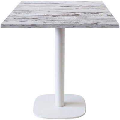 RestooTab Tisch Round quadratisch Gestell weiß - Dekor Holz & Uni; 70x70x75 cm (LxBxH); Platte eiche/weiß, Gestell weiß; quadratisch RestooTab Tisch Round quadratisch Gestell weiß - Dekor Holz & Uni; 70x70x75 cm (LxBxH); Platte eiche/weiß, Gestell weiß; quadratisch