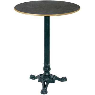 RestooTab Stehtisch Bistrot Ø60cm - Modell Berbre Capuccino mit messingfarbenen Kanten; 60x60x113x60 cm (LxBxHxØ); schwarz/dunkelgrau/messing; Gestell schwarz; rund RestooTab Stehtisch Bistrot Ø60cm - Modell Berbre Capuccino mit messingfarbenen Kanten; 60x60x113x60 cm (LxBxHxØ); schwarz/dunkelgrau/messing; Gestell schwarz; rund
