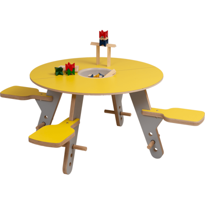timkid Spieltisch TAVI; 156.5x156.5x58 cm (BxTxH); gelb/grau timkid Spieltisch TAVI; 156.5x156.5x58 cm (BxTxH); gelb/grau