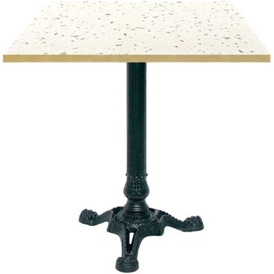 RestooTab Tisch Bistrot 70x70cm - Modell Berbre Capuccino mit messingfarbenen Kanten; 70x70x75 cm (LxBxH); weiß/terrazzo/messing; Gestell schwarz; quadratisch RestooTab Tisch Bistrot 70x70cm - Modell Berbre Capuccino mit messingfarbenen Kanten; 70x70x75 cm (LxBxH); weiß/terrazzo/messing; Gestell schwarz; quadratisch