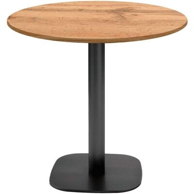 RestooTab Tisch Round rund - Dekor Stein & Holz; 75x70 cm (HxØ); Platte eiche, Gestell schwarz; rund RestooTab Tisch Round rund - Dekor Stein & Holz; 75x70 cm (HxØ); Platte eiche, Gestell schwarz; rund