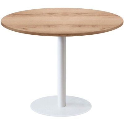 RestooTab Tisch Rome weiß Ø120cm - Modell weißer Marmor mit messingfarbenen Kanten; 120x120x75x120 cm (LxBxHxØ); eiche/natur; Gestell schwarz; rund RestooTab Tisch Rome weiß Ø120cm - Modell weißer Marmor mit messingfarbenen Kanten; 120x120x75x120 cm (LxBxHxØ); eiche/natur; Gestell schwarz; rund