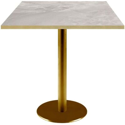 RestooTab Tisch Rome goldmetallic quadratisch - Dekore Steine & Kanten messingfarben; 70x70x75 cm (LxBxH); beige/grau/messing; quadratisch RestooTab Tisch Rome goldmetallic quadratisch - Dekore Steine & Kanten messingfarben; 70x70x75 cm (LxBxH); beige/grau/messing; quadratisch