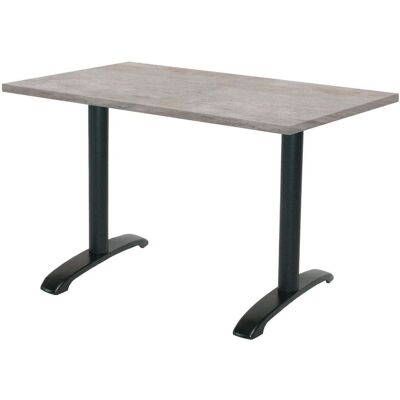 RestooTab Tisch Bazila rechteckig - Dekor Stein & Holz; 160x80x74 cm (LxBxH); Platte grau/beton, Gestell schwarz; rechteckig RestooTab Tisch Bazila rechteckig - Dekor Stein & Holz; 160x80x74 cm (LxBxH); Platte grau/beton, Gestell schwarz; rechteckig