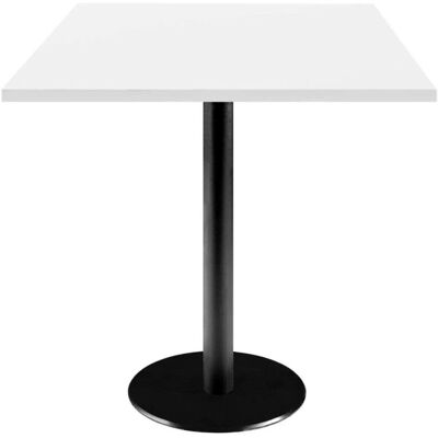 RestooTab Tisch Rome quadratisch - Dekor Uni; 70x70x75 cm (LxBxH); Platte weiß, Gestell schwarz; quadratisch RestooTab Tisch Rome quadratisch - Dekor Uni; 70x70x75 cm (LxBxH); Platte weiß, Gestell schwarz; quadratisch