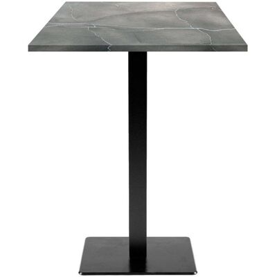 RestooTab Stehtisch Milan quadratisch - Dekor Stein & Holz; 60x60x113 cm (LxBxH); Platte grau/blau/marmoriert, Gestell schwarz; quadratisch RestooTab Stehtisch Milan quadratisch - Dekor Stein & Holz; 60x60x113 cm (LxBxH); Platte grau/blau/marmoriert, Gestell schwarz; quadratisch