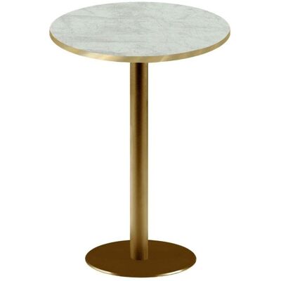RestooTab Stehtisch Rome goldmetallic rund - Dekore Steine & Kanten messingfarben; 113x60 cm (HxØ); beige/braun/messing; rund RestooTab Stehtisch Rome goldmetallic rund - Dekore Steine & Kanten messingfarben; 113x60 cm (HxØ); beige/braun/messing; rund