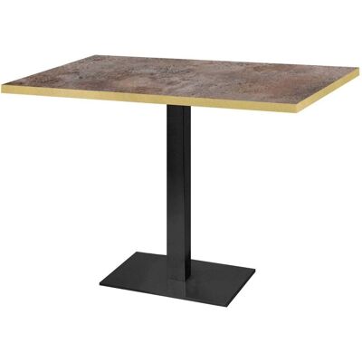 RestooTab Tisch Milan rechteckig - Kanten messingfarben; 120x70x75 cm (LxBxH); Platte metall verrostet, Gestell schwarz; rechteckig RestooTab Tisch Milan rechteckig - Kanten messingfarben; 120x70x75 cm (LxBxH); Platte metall verrostet, Gestell schwarz; rechteckig
