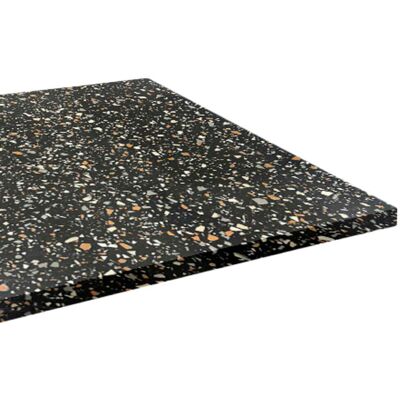 RestooTab Tischplatte rechteckig, Terrazzodekor; 160x80 cm (LxB); schwarz/terrazzo; rechteckig RestooTab Tischplatte rechteckig, Terrazzodekor; 160x80 cm (LxB); schwarz/terrazzo; rechteckig