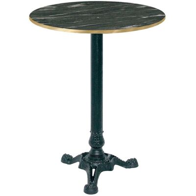 RestooTab Stehtisch Bistrot Ø60cm - Modell Berbre Capuccino mit messingfarbenen Kanten; 60x60x113x60 cm (LxBxHxØ); dunkelgrau/marmoriert/messing; Gestell schwarz; rund RestooTab Stehtisch Bistrot Ø60cm - Modell Berbre Capuccino mit messingfarbenen Kanten; 60x60x113x60 cm (LxBxHxØ); dunkelgrau/marmoriert/messing; Gestell schwarz; rund