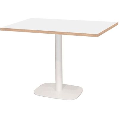 RestooTab Tisch Round rechteckig Gestell weiß - Dekor Holz & Uni; 120x70x75 cm (LxBxH); Platte weiß, Gestell weiß; rechteckig RestooTab Tisch Round rechteckig Gestell weiß - Dekor Holz & Uni; 120x70x75 cm (LxBxH); Platte weiß, Gestell weiß; rechteckig