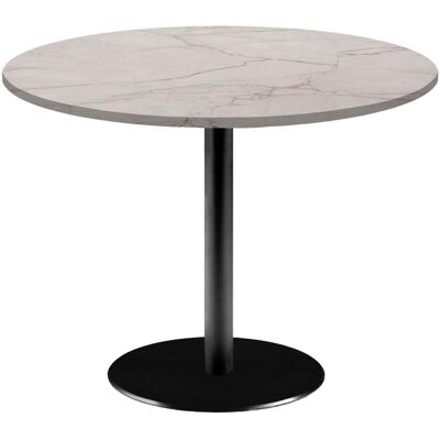 RestooTab Tisch Rome XL rund - Dekor Stein & Marmor; 75x120 cm (HxØ); Platte beige, Gestell schwarz; rund RestooTab Tisch Rome XL rund - Dekor Stein & Marmor; 75x120 cm (HxØ); Platte beige, Gestell schwarz; rund
