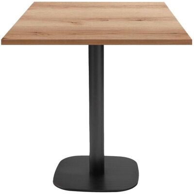 RestooTab Tisch Round quadratisch - Dekor Stein & Holz; 70x70x75 cm (LxBxH); Platte eiche/natur, Gestell schwarz; quadratisch RestooTab Tisch Round quadratisch - Dekor Stein & Holz; 70x70x75 cm (LxBxH); Platte eiche/natur, Gestell schwarz; quadratisch