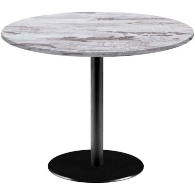 RestooTab Tisch Rome XL rund - Dekor Holz; 75x120 cm (HxØ); Platte eiche/weiß, Gestell schwarz; rund RestooTab Tisch Rome XL rund - Dekor Holz; 75x120 cm (HxØ); Platte eiche/weiß, Gestell schwarz; rund