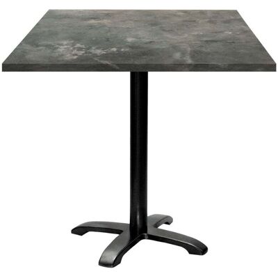 RestooTab Tisch Bazila quadratisch - Dekor Stein; 70x70x74 cm (LxBxH); Platte graublau, Gestell schwarz; quadratisch RestooTab Tisch Bazila quadratisch - Dekor Stein; 70x70x74 cm (LxBxH); Platte graublau, Gestell schwarz; quadratisch