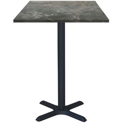 RestooTab Stehtisch Dina quadratisch - Dekor Stein; 60x60x112 cm (LxBxH); Platte graublau, Gestell schwarz; quadratisch RestooTab Stehtisch Dina quadratisch - Dekor Stein; 60x60x112 cm (LxBxH); Platte graublau, Gestell schwarz; quadratisch