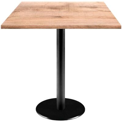 RestooTab Tisch Rome quadratisch - Dekor Holz; 70x70x75 cm (LxBxH); Platte eiche/hellbraun, Gestell schwarz; quadratisch RestooTab Tisch Rome quadratisch - Dekor Holz; 70x70x75 cm (LxBxH); Platte eiche/hellbraun, Gestell schwarz; quadratisch