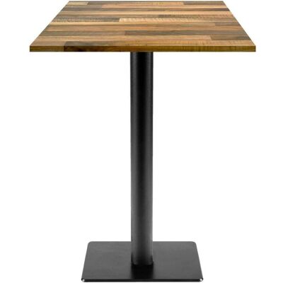 RestooTab Stehtisch Milan T quadratisch - Dekor Holz; 60x60x113 cm (LxBxH); Platte eiche/dunkelbraun, Gestell schwarz; quadratisch RestooTab Stehtisch Milan T quadratisch - Dekor Holz; 60x60x113 cm (LxBxH); Platte eiche/dunkelbraun, Gestell schwarz; quadratisch