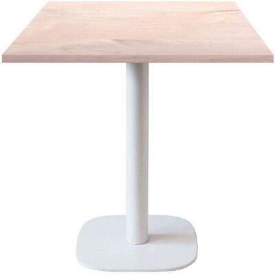 RestooTab Tisch Round quadratisch Gestell weiß - Dekor Holz & Uni; 70x70x75 cm (LxBxH); Platte birke, Gestell weiß; quadratisch RestooTab Tisch Round quadratisch Gestell weiß - Dekor Holz & Uni; 70x70x75 cm (LxBxH); Platte birke, Gestell weiß; quadratisch