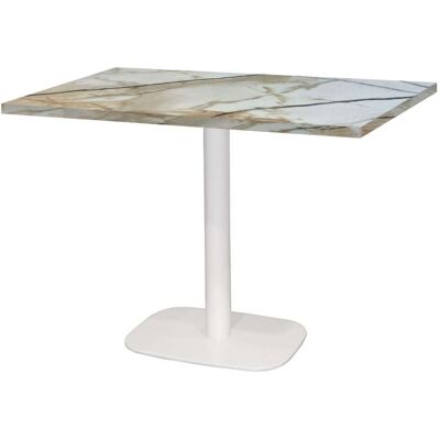 RestooTab Tisch Round weiß rechteckig - Dekore Holz & Steine; 120x70x75 cm (LxBxH); wollweiß/grau/marmoriert; rechteckig RestooTab Tisch Round weiß rechteckig - Dekore Holz & Steine; 120x70x75 cm (LxBxH); wollweiß/grau/marmoriert; rechteckig