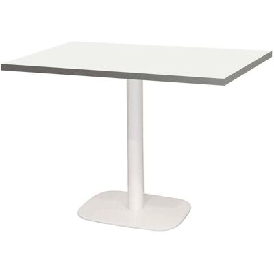 RestooTab Tisch Round rechteckig Gestell weiß - Dekor Holz & Uni; 120x70x75 cm (LxBxH); Platte weiß, Gestell weiß; rechteckig RestooTab Tisch Round rechteckig Gestell weiß - Dekor Holz & Uni; 120x70x75 cm (LxBxH); Platte weiß, Gestell weiß; rechteckig