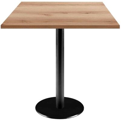 RestooTab Tisch Rome quadratisch - Dekor Holz; 70x70x75 cm (LxBxH); Platte eiche/natur, Gestell schwarz; quadratisch RestooTab Tisch Rome quadratisch - Dekor Holz; 70x70x75 cm (LxBxH); Platte eiche/natur, Gestell schwarz; quadratisch