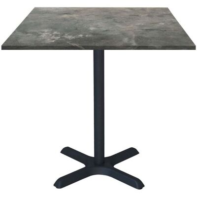 RestooTab Tisch Dina quadratisch - Dekor Stein; 70x70x74 cm (LxBxH); Platte graublau, Gestell schwarz; quadratisch RestooTab Tisch Dina quadratisch - Dekor Stein; 70x70x74 cm (LxBxH); Platte graublau, Gestell schwarz; quadratisch