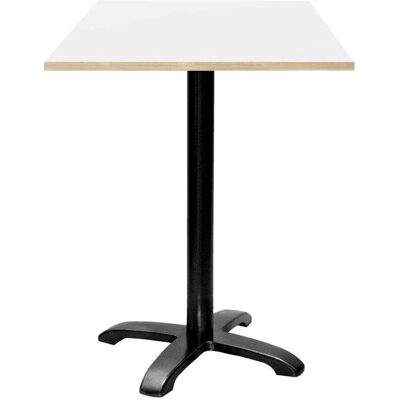 RestooTab Stehtisch Bazila quadratisch - Dekor Holz & Uni; 60x60x112 cm (LxBxH); Platte weiß, Gestell schwarz; quadratisch RestooTab Stehtisch Bazila quadratisch - Dekor Holz & Uni; 60x60x112 cm (LxBxH); Platte weiß, Gestell schwarz; quadratisch