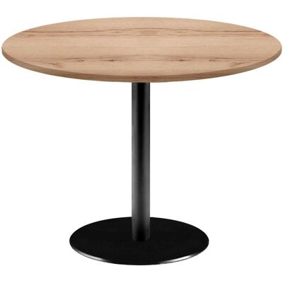 RestooTab Tisch Rome XL rund - Dekor Holz; 75x120 cm (HxØ); Platte eiche/natur, Gestell schwarz; rund RestooTab Tisch Rome XL rund - Dekor Holz; 75x120 cm (HxØ); Platte eiche/natur, Gestell schwarz; rund