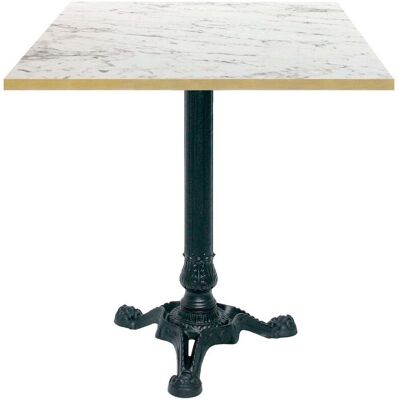 RestooTab Tisch Bistrot 70x70cm - Modell Berbre Capuccino mit messingfarbenen Kanten; 70x70x75 cm (LxBxH); weiß/marmoriert/messing; Gestell schwarz; quadratisch RestooTab Tisch Bistrot 70x70cm - Modell Berbre Capuccino mit messingfarbenen Kanten; 70x70x75 cm (LxBxH); weiß/marmoriert/messing; Gestell schwarz; quadratisch