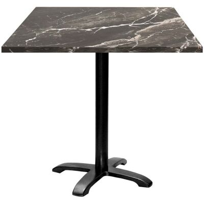 RestooTab Tisch Bazila quadratisch - Dekor Stein; 70x70x74 cm (LxBxH); Platte schwarz, Gestell schwarz; quadratisch RestooTab Tisch Bazila quadratisch - Dekor Stein; 70x70x74 cm (LxBxH); Platte schwarz, Gestell schwarz; quadratisch