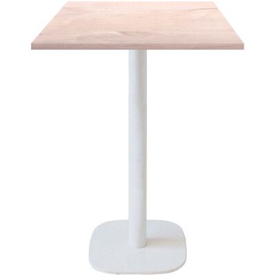 RestooTab Stehtisch Round quadratisch Gestell weiß - Dekor Holz & Uni; 60x60x113 cm (LxBxH); Platte birke, Gestell weiß; quadratisch RestooTab Stehtisch Round quadratisch Gestell weiß - Dekor Holz & Uni; 60x60x113 cm (LxBxH); Platte birke, Gestell weiß; quadratisch
