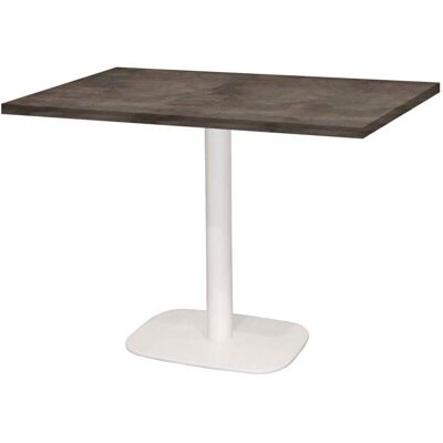 RestooTab Tisch Round rechteckig Gestell weiß - Dekor Stein; 120x70x75 cm (LxBxH); Platte steingrau, Gestell weiß; rechteckig RestooTab Tisch Round rechteckig Gestell weiß - Dekor Stein; 120x70x75 cm (LxBxH); Platte steingrau, Gestell weiß; rechteckig