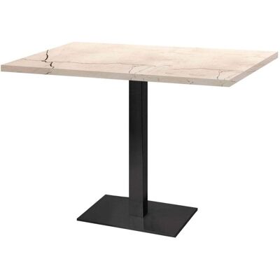 RestooTab Tisch Milan rechteckig - Dekor Stein & Holz; 120x70x75 cm (LxBxH); Platte wollweiß/marmoriert, Gestell schwarz; rechteckig RestooTab Tisch Milan rechteckig - Dekor Stein & Holz; 120x70x75 cm (LxBxH); Platte wollweiß/marmoriert, Gestell schwarz; rechteckig