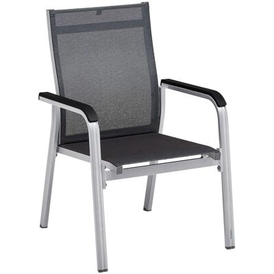 KETTLER Stapelsessel BASIC+ PREMIUM; 65.5x69.5x98 cm (BxTxH); Sitz schwarz, Gestell silber KETTLER Stapelsessel BASIC+ PREMIUM; 65.5x69.5x98 cm (BxTxH); Sitz schwarz, Gestell silber
