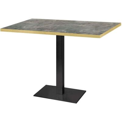 RestooTab Tisch Milan rechteckig - Kanten messingfarben; 120x70x75 cm (LxBxH); Platte graublau/messing, Gestell schwarz; rechteckig RestooTab Tisch Milan rechteckig - Kanten messingfarben; 120x70x75 cm (LxBxH); Platte graublau/messing, Gestell schwarz; rechteckig