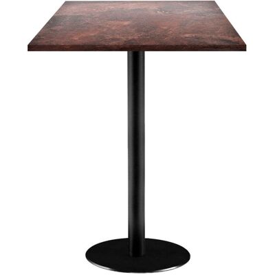RestooTab Stehtisch Rome quadratisch - Dekor Stein; 60x60x113 cm (LxBxH); Platte metall verrostet/braun, Gestell schwarz; quadratisch RestooTab Stehtisch Rome quadratisch - Dekor Stein; 60x60x113 cm (LxBxH); Platte metall verrostet/braun, Gestell schwarz; quadratisch