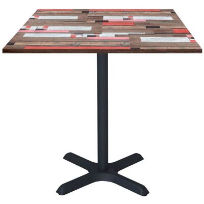 RestooTab Tisch Dina quadratisch - Dekor Holz & Uni; 70x70x74 cm (LxBxH); Platte mehrfarbig, Gestell schwarz; quadratisch RestooTab Tisch Dina quadratisch - Dekor Holz & Uni; 70x70x74 cm (LxBxH); Platte mehrfarbig, Gestell schwarz; quadratisch