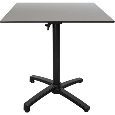 RestooTab Outdoor Klapptisch Diabolo; 70x70x73 cm (LxBxH); Platte grau/edelstahl, Gestell schwarz; quadratisch RestooTab Outdoor Klapptisch Diabolo; 70x70x73 cm (LxBxH); Platte grau/edelstahl, Gestell schwarz; quadratisch